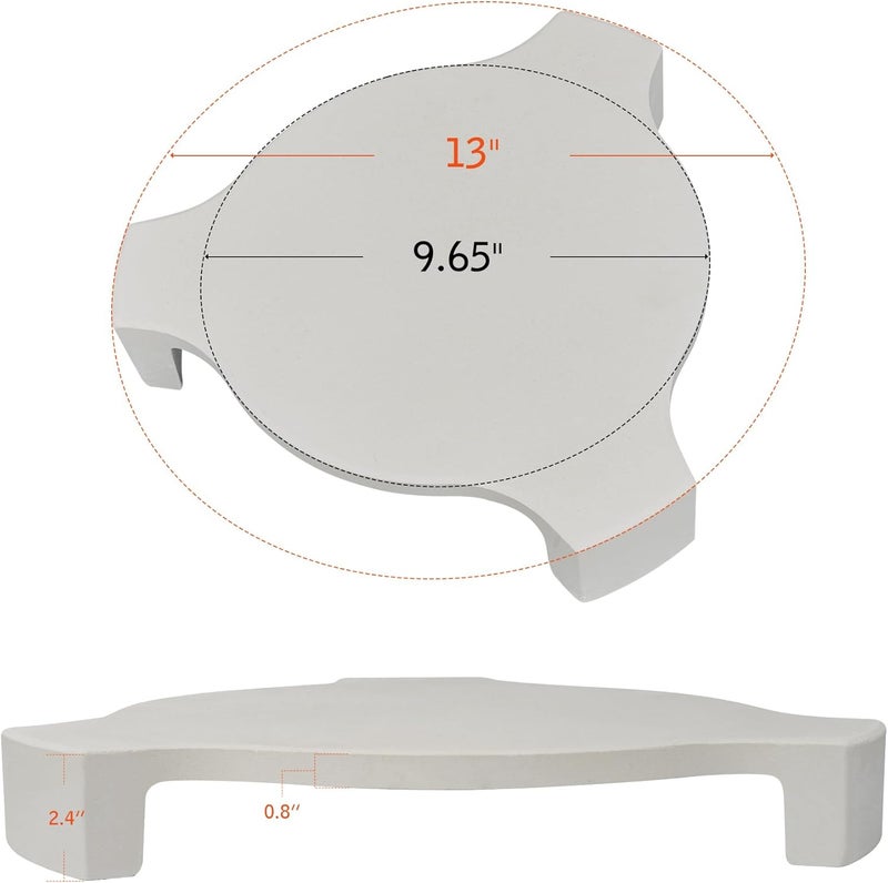 Auplex 13'' Heat Deflector Conveggtor for Kamado Accessories, Ceramic Pizza Stone with 3 Legs, Smoking Plate Grill Accessories Plate Setter-Extra Thick - Image 2